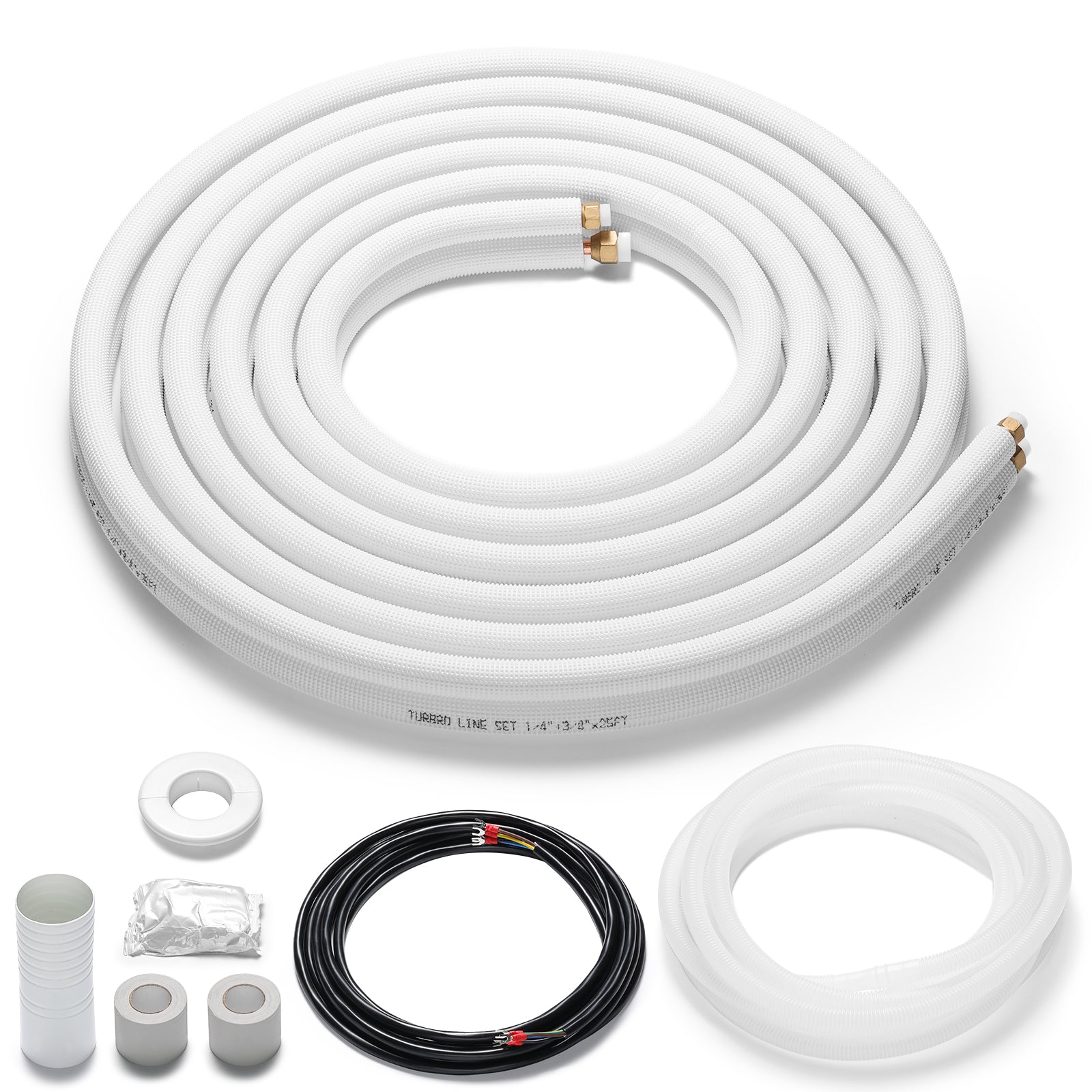 VEVOR 50FT Mini Split Line Set, 1/4 & 3/8 O.D Copper Pipes Tubing VEVOR 50FT Mini Split Line Set, 1/4 & 3/8 O.D Copper Pipes Tubing