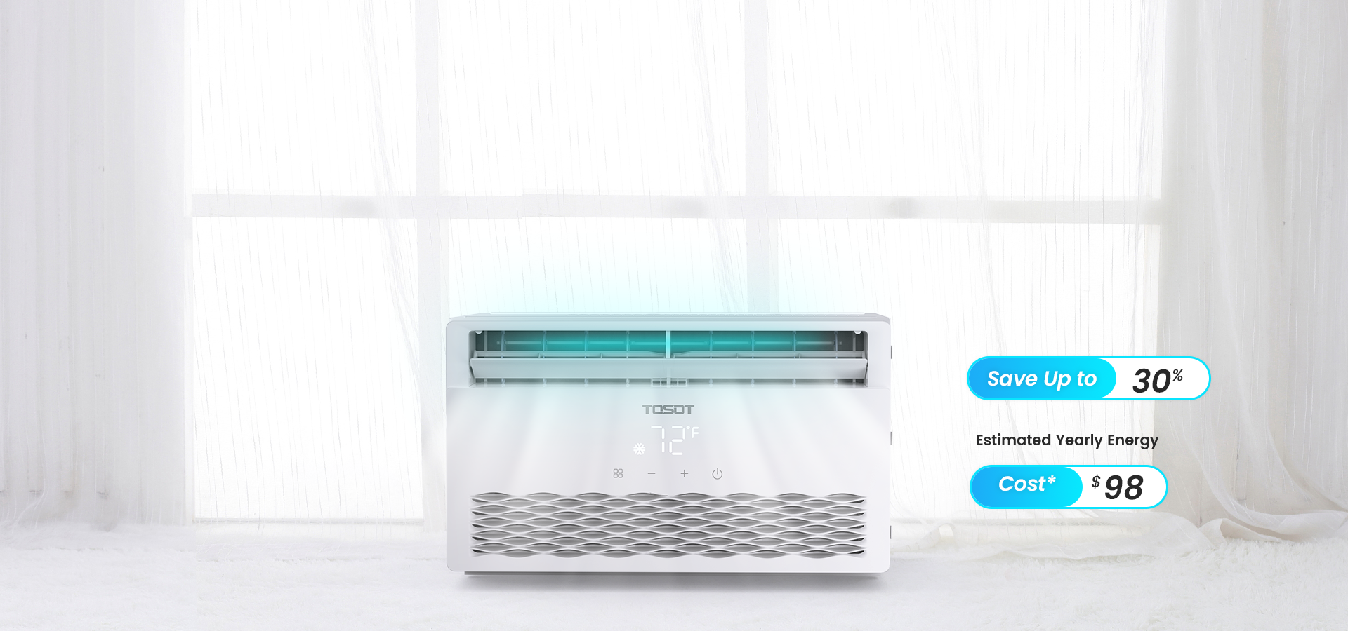 save up to 30%, estimated yearly energy cost $98