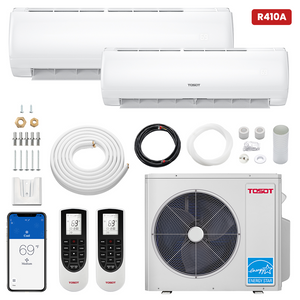 30,000 BTU Dual Zone Mini Split Air Conditioner - Heat Pump (R410A)