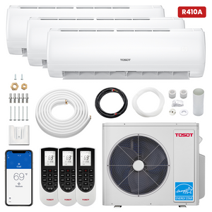 30,000 BTU Tri-Zone Mini Split Air Conditioner - Heat Pump (R410A)