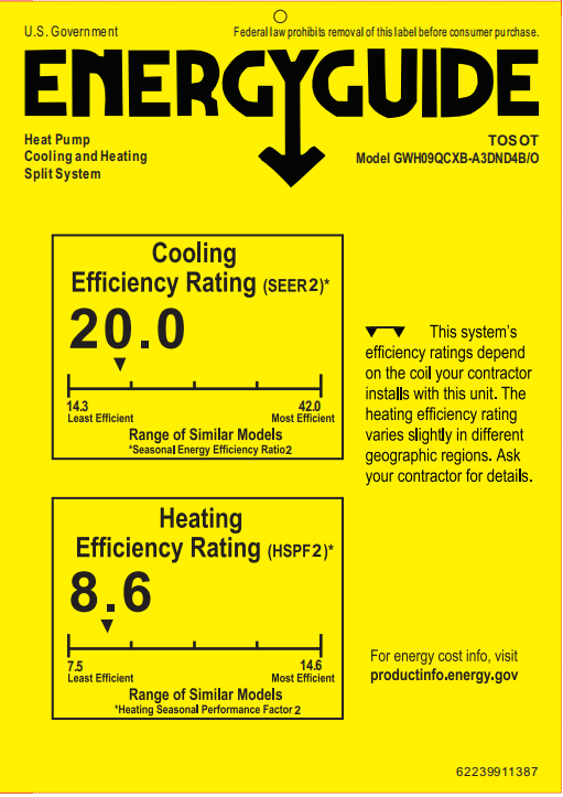 9,000 BTU Mini-Split Heat Pump Air Conditioner-120V