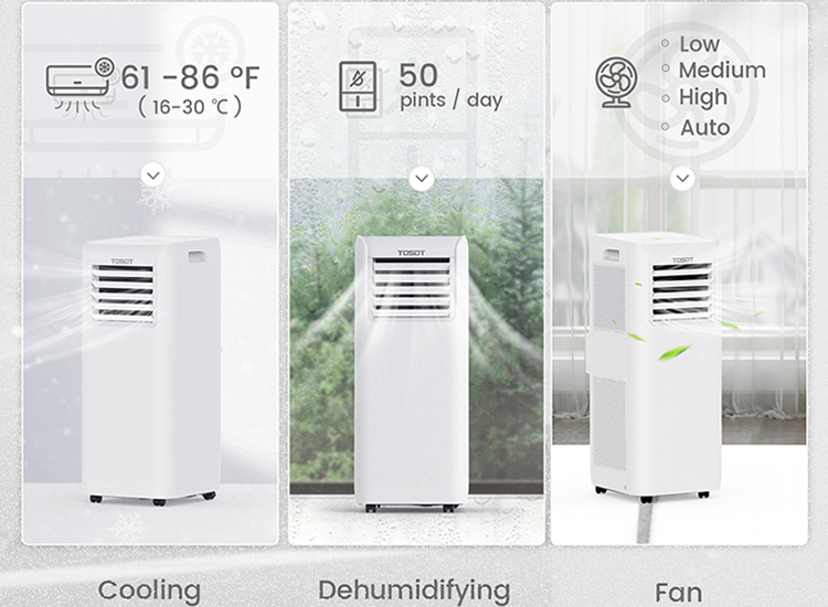 cooling, dehumidifying and fan