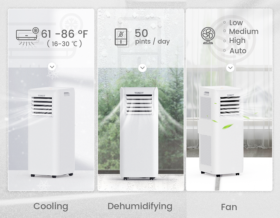 cooling, dehumidifying and fan