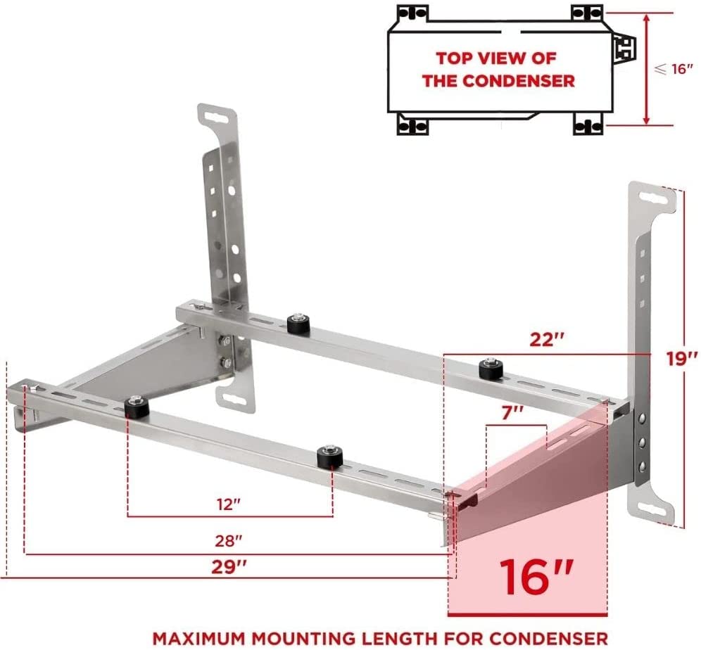 maximum mounting length for condenser