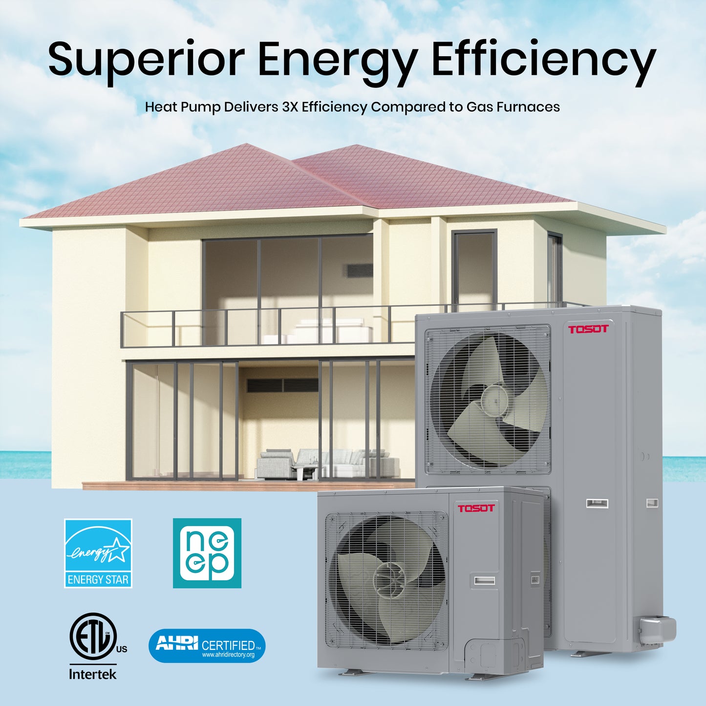 superior energy efficiency. Heat pump delivers 2x efficiency compared to gas furnaces