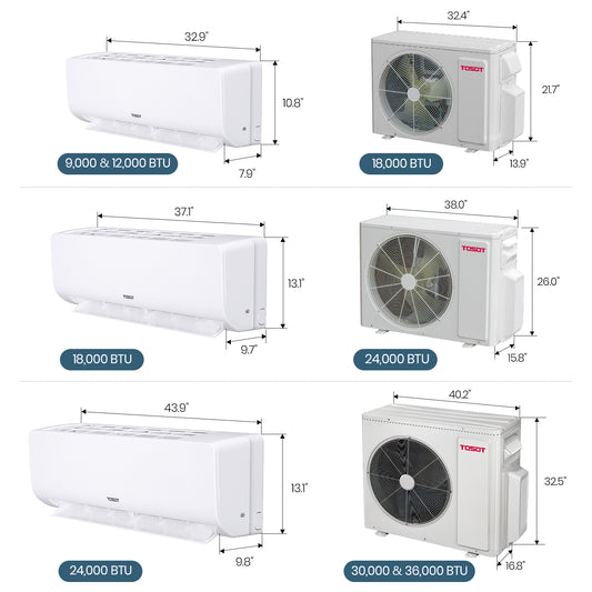 24,000 BTU Dual Zone Mini Split Air Conditioner - Heat Pump