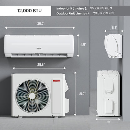 12,000 BTU  Mini-Split Heat Pump Air Conditioner-120V
