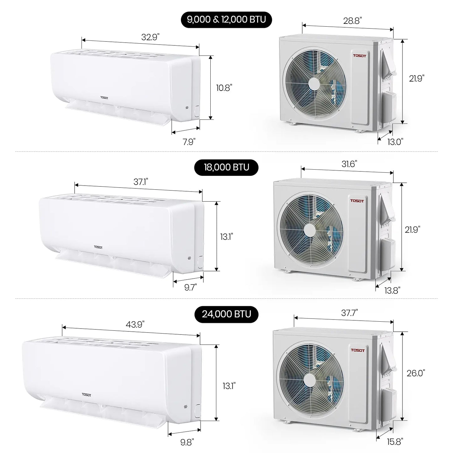 9,000 BTU Mini-Split Heat Pump Air Conditioner-120V