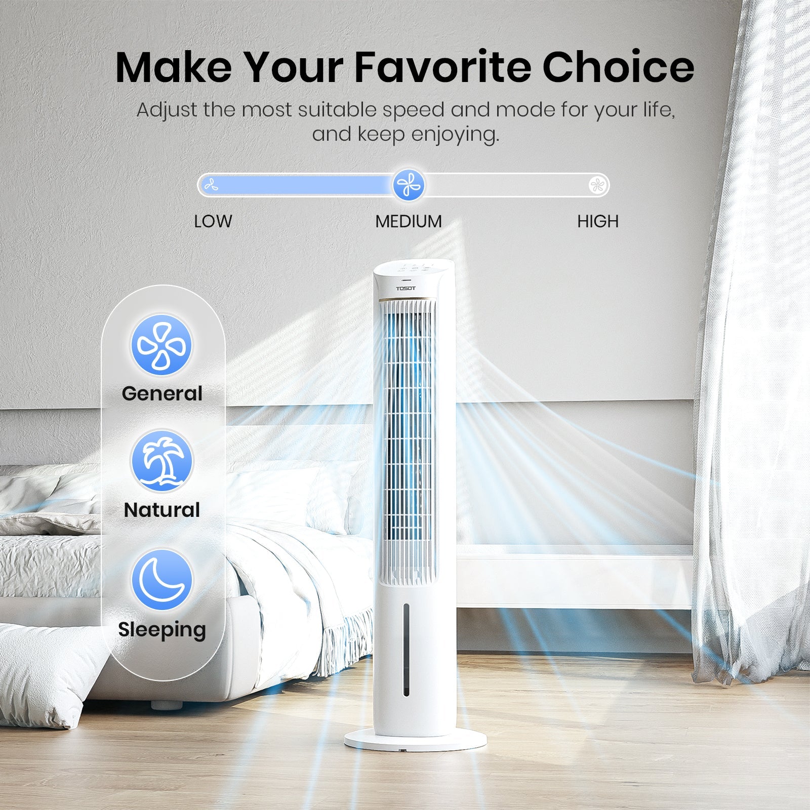 Open Box) Tower Fan Evaporative Cooling 3-in-1 Operation