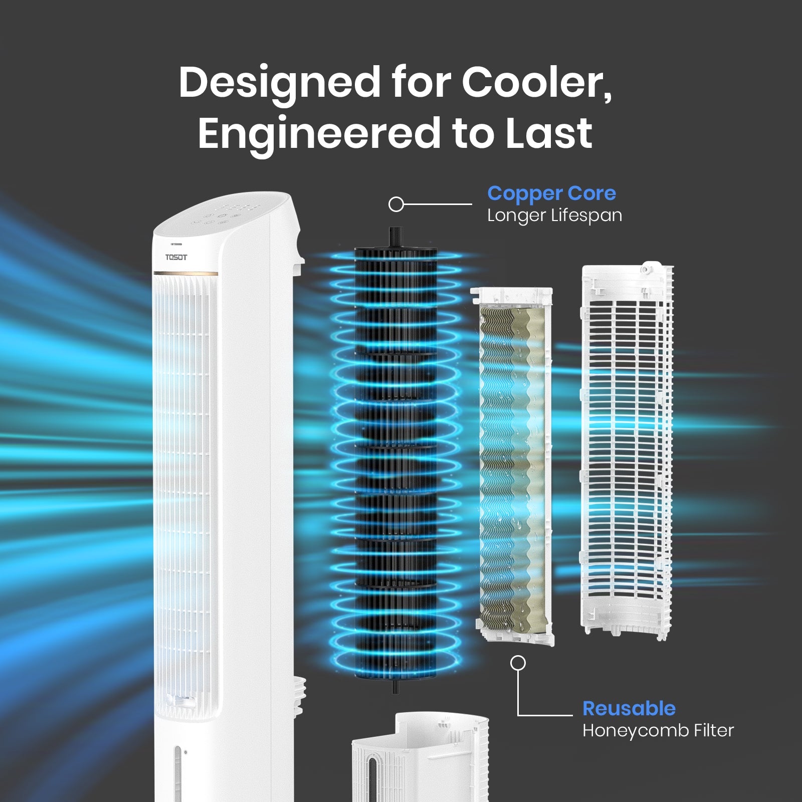 (Open Box) Evaporative Air Cooler 210CFM - TOSOT Direct
