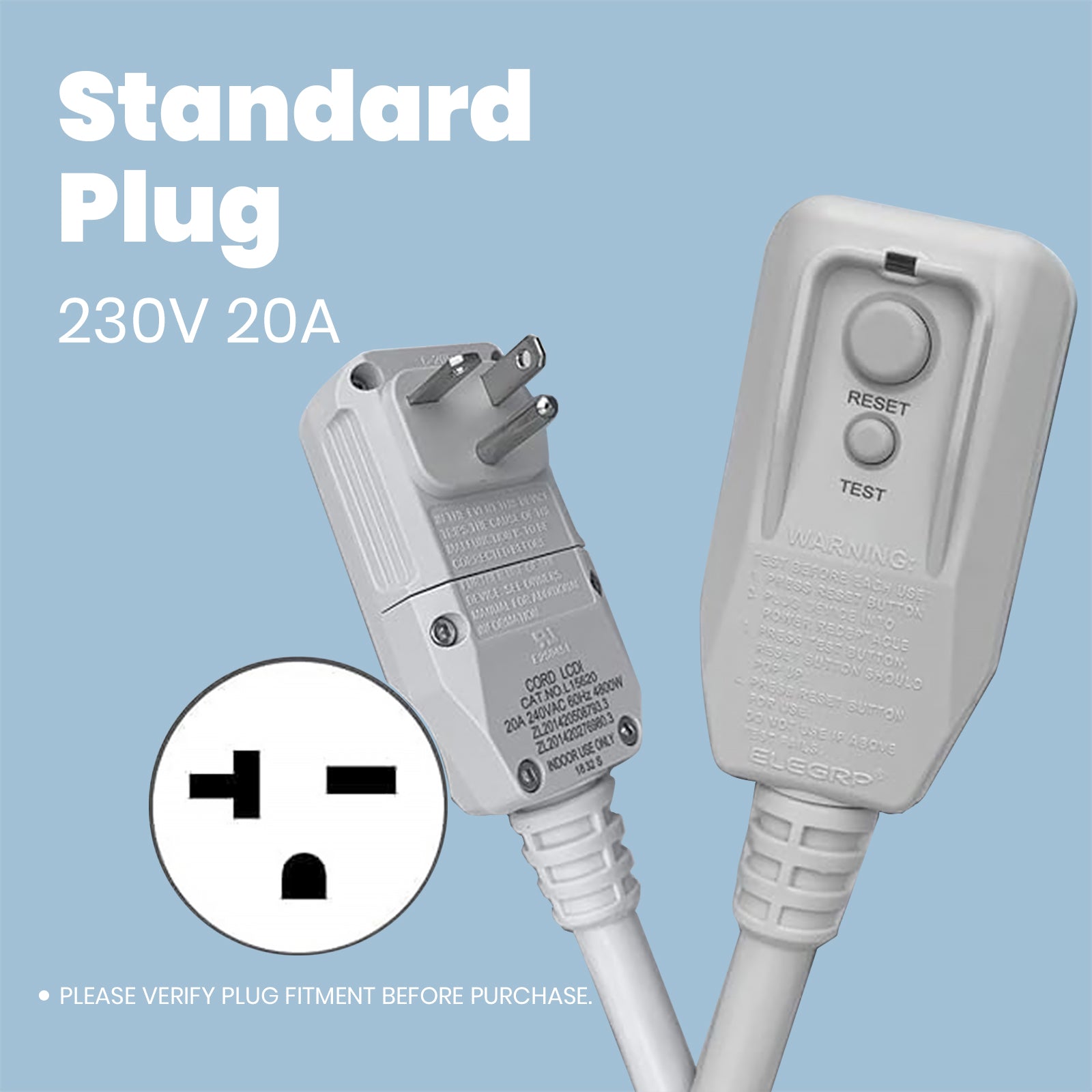 standard plug 230V 20A