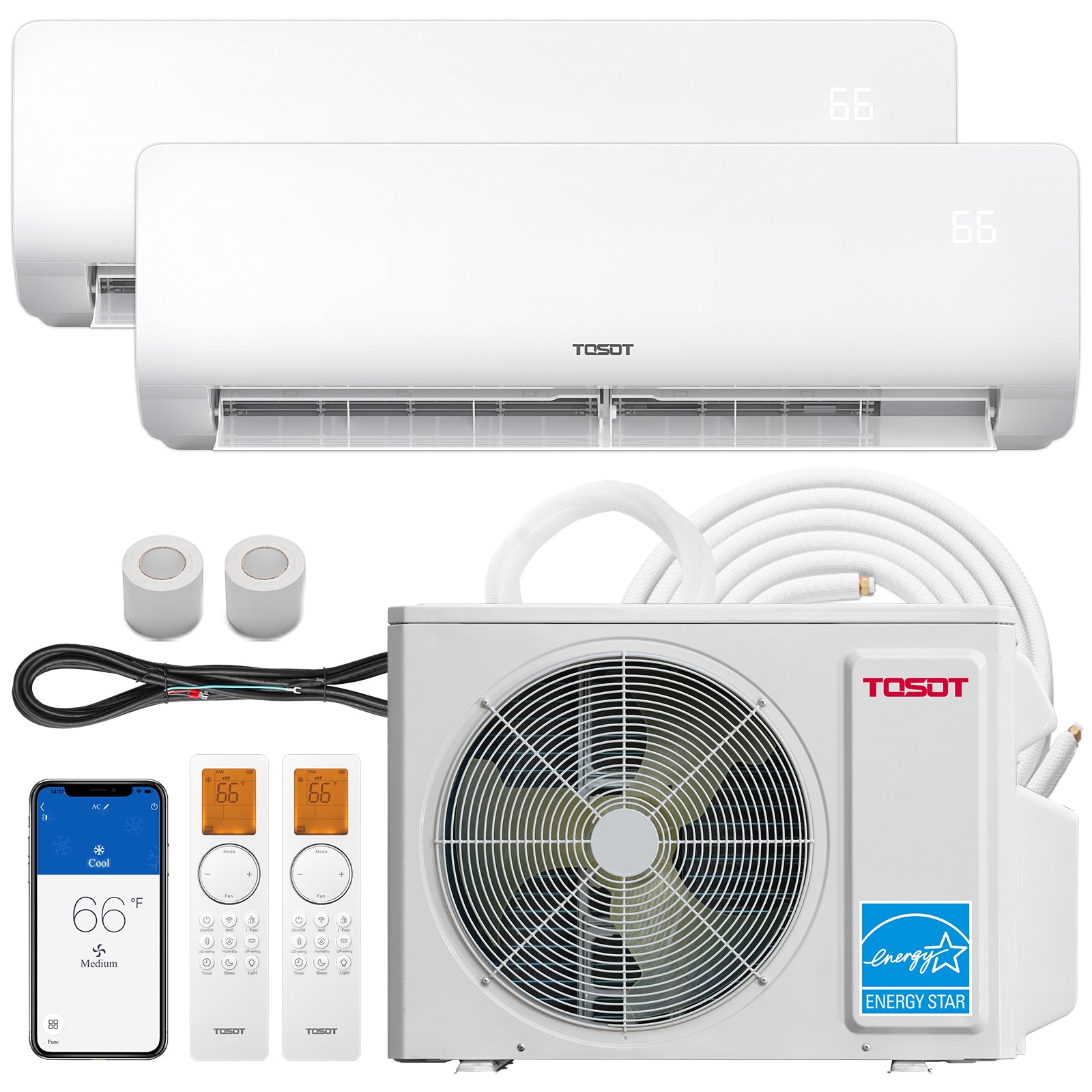 18,000 BTU Dual Zone Mini Split Air Conditioner Heat Pump - Main Image