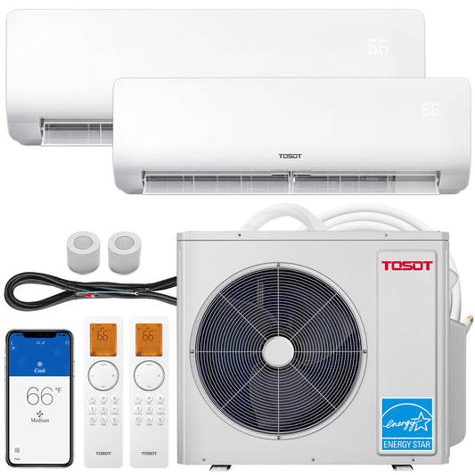 30,000 BTU Dual Zone Mini Split Air Conditioner - Heat Pump