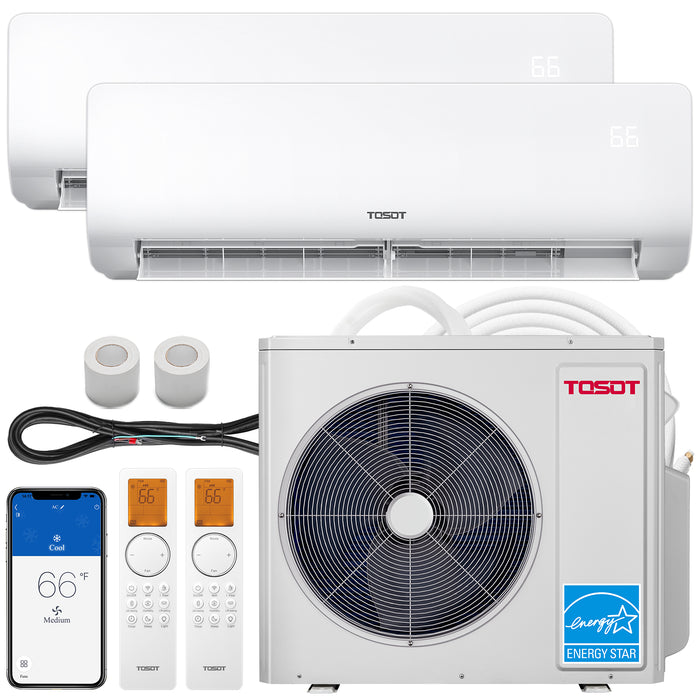 36,000 BTU Dual Zone Mini Split Air Conditioner - Heat Pump