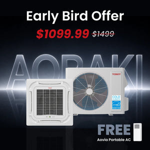 Aoraki 9,000 BTU Ceiling Cassette Mini Split Air Conditioner, 24 SEER2 - 230V