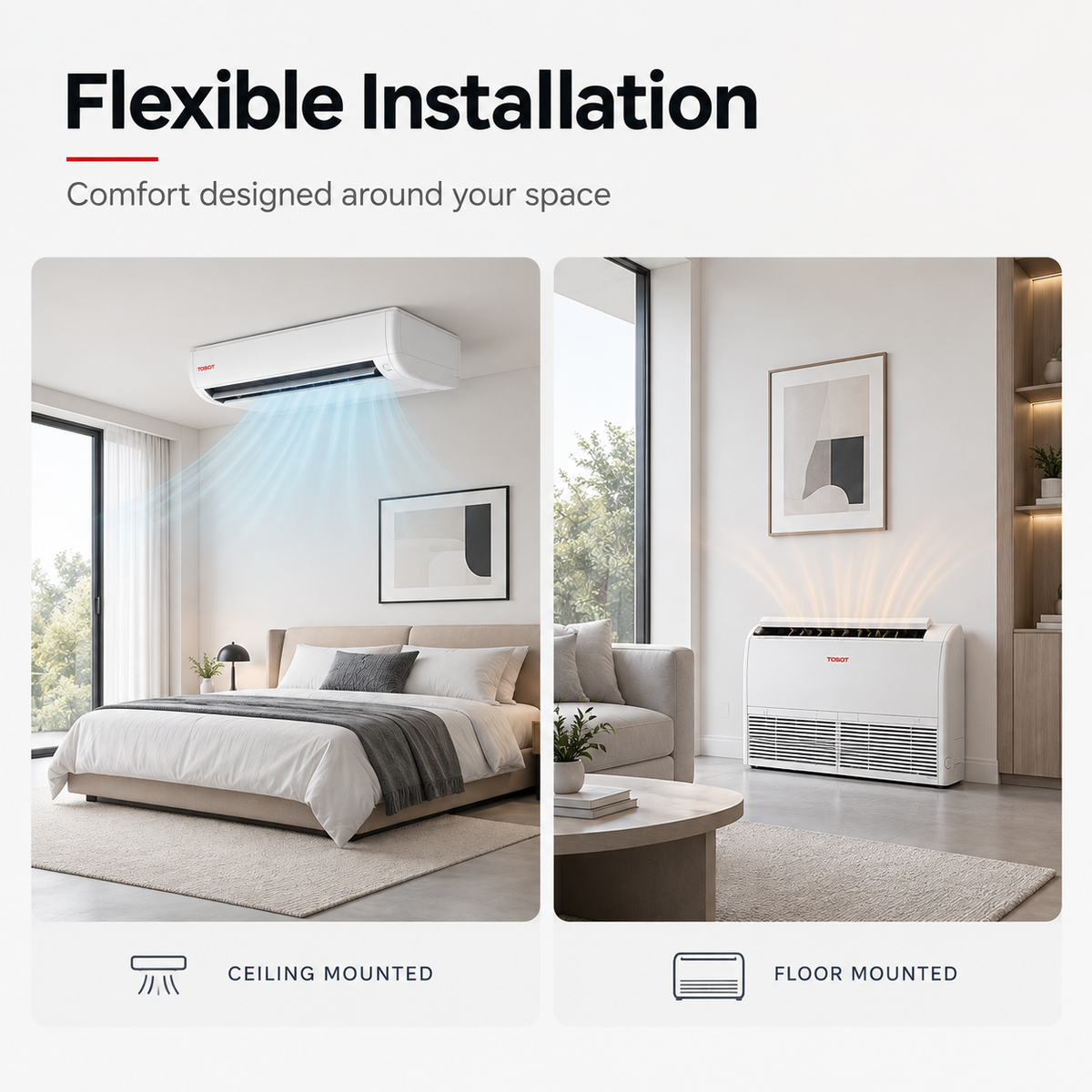 Aoraki 18,000 BTU Floor/Ceiling Mount Mini Split Air Conditioner, 21.5 SEER2 - 230V