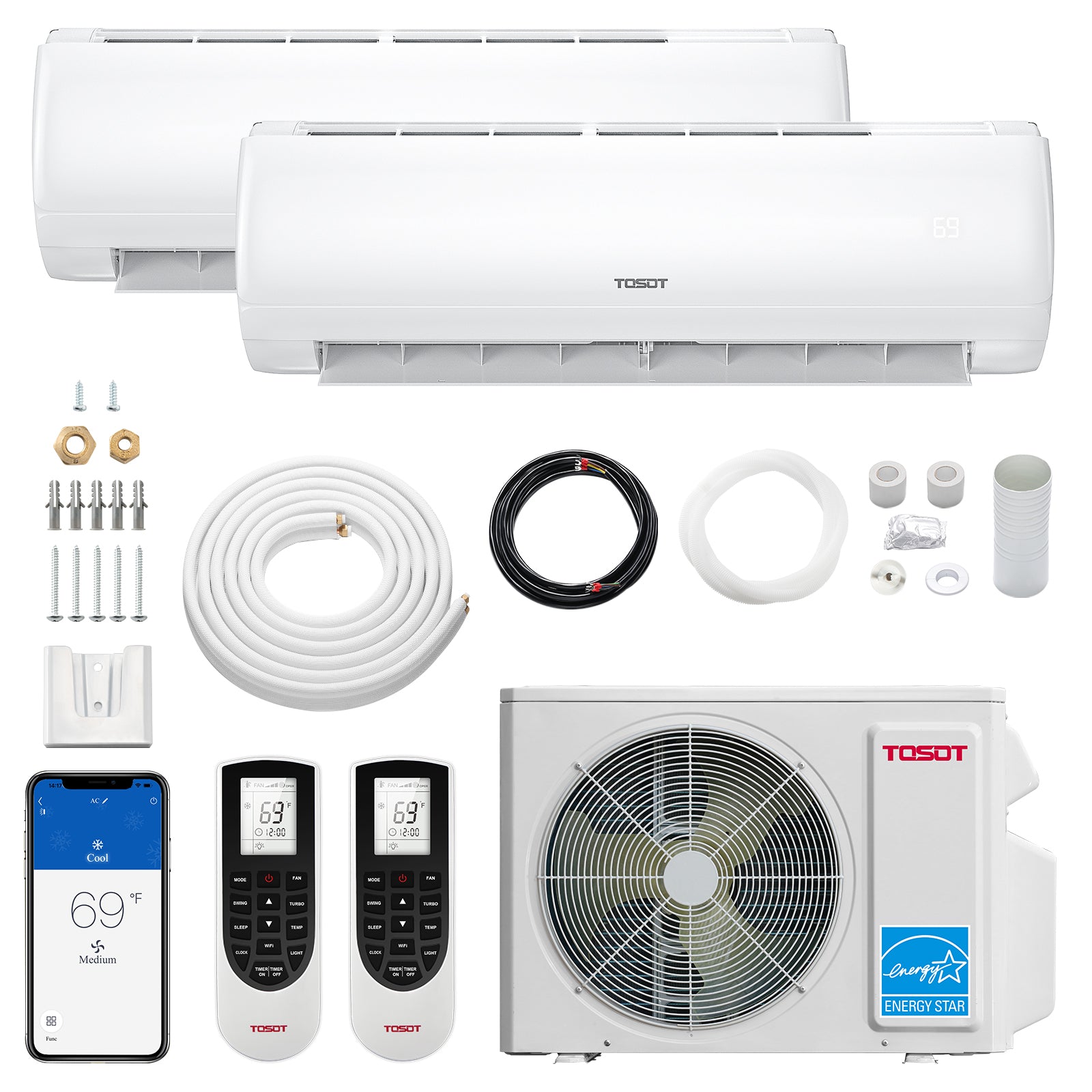 Half Ton Mini Split Ac TOSOT 9,000 BTU Ductless Mini-Split