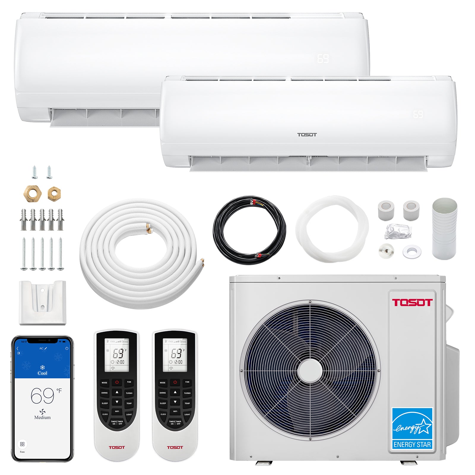 30,000 BTU Dual Zone Mini Split Air Conditioner - Heat Pump - TOSOT Direct