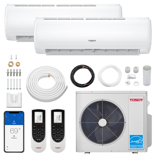 36,000 BTU Dual Zone Mini Split Air Conditioner - Heat Pump - TOSOT Direct