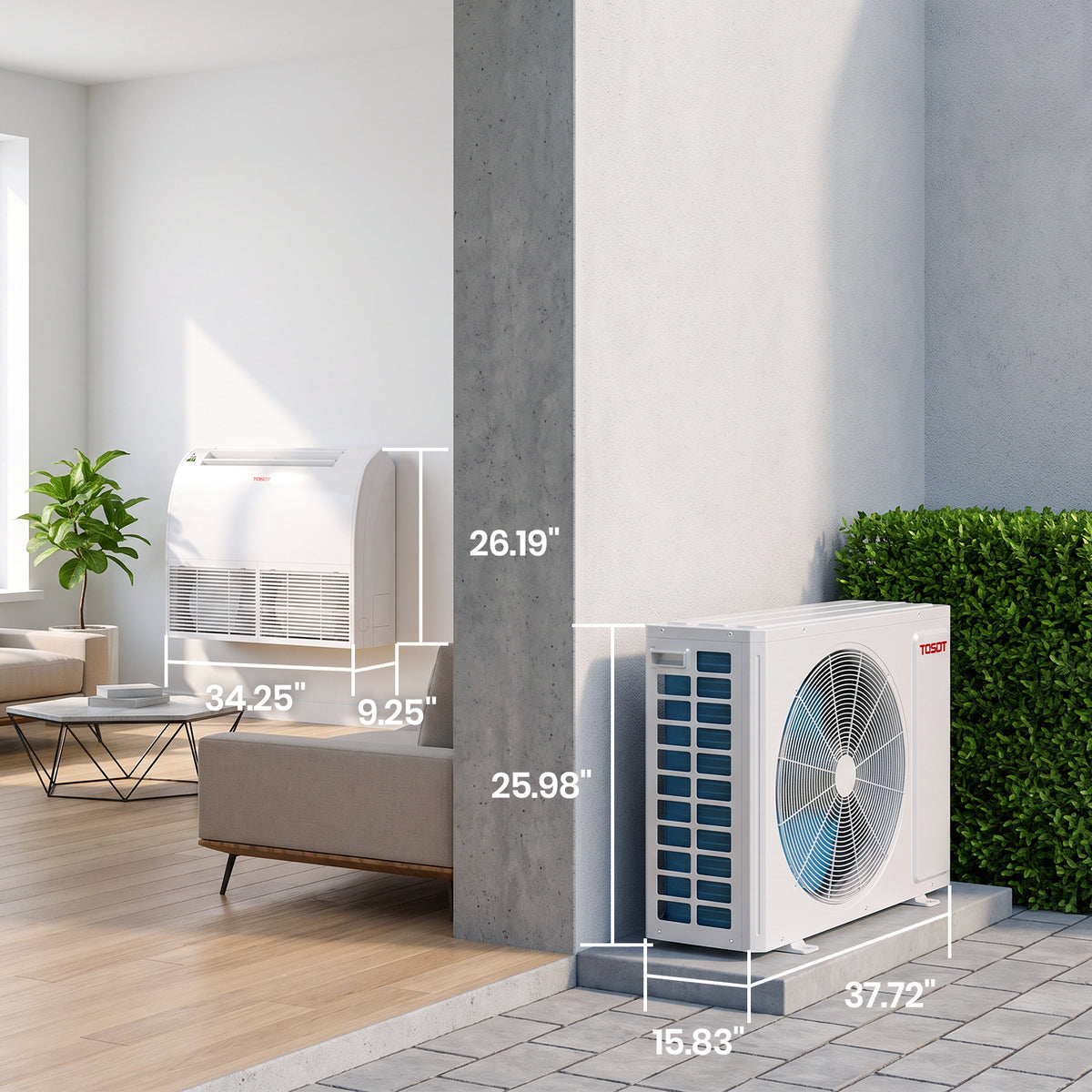 Aoraki 18,000 BTU Floor/Ceiling Mount Mini Split Air Conditioner, 21.5 SEER2 - 230V