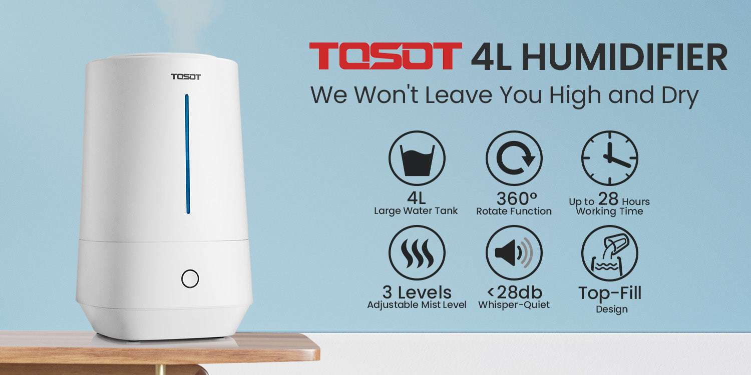 (Open Box) Ultrasonic Cool Mist Humidifier 4L TOSOT Direct